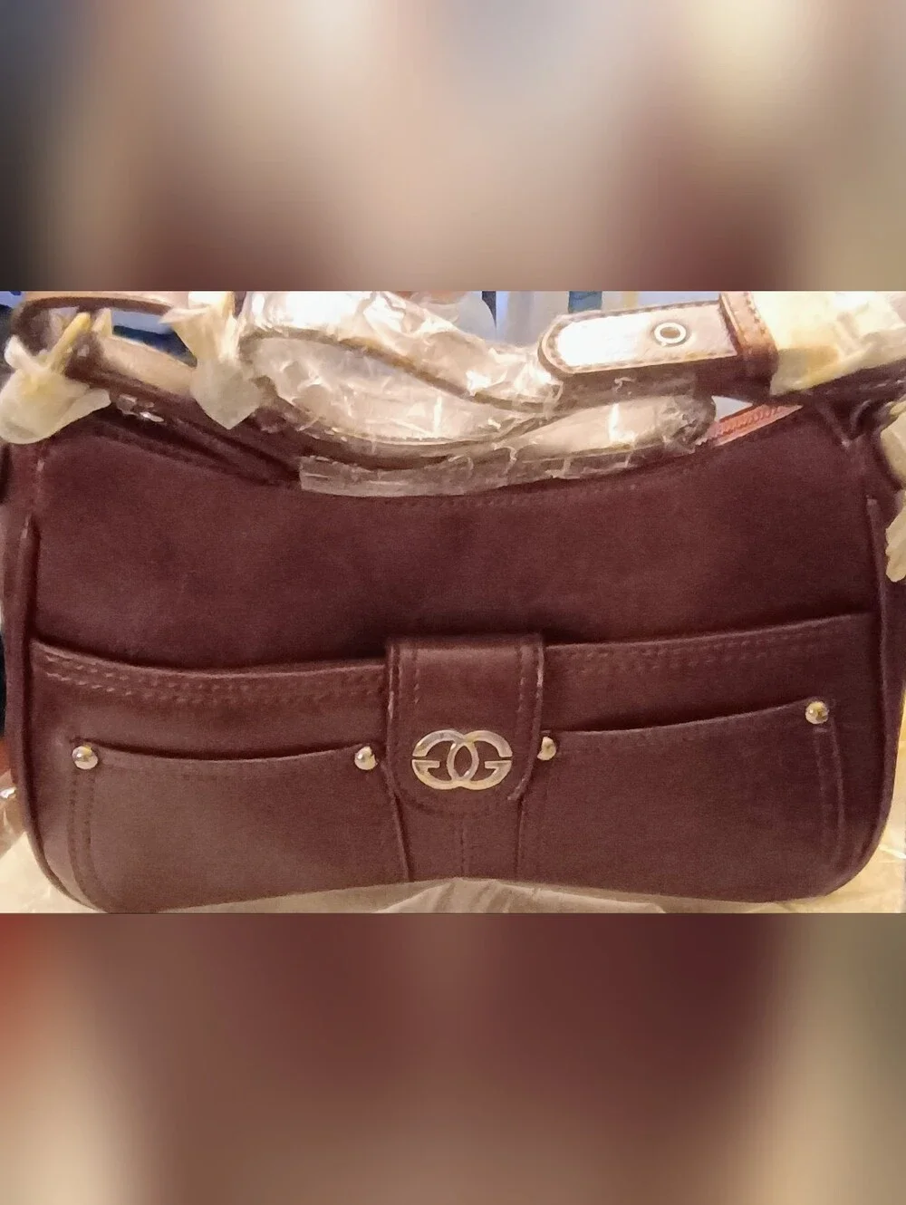 NWT Designer-Inspired Women's Shoulder Bag in Deep Wine🍷In Factory Packing